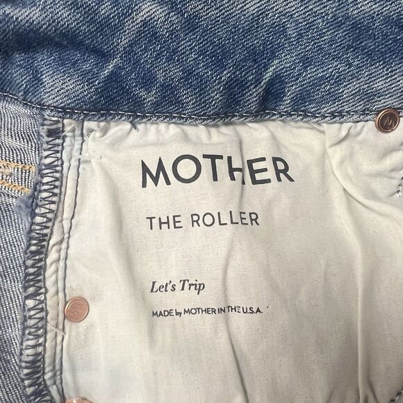 MOTHER The Roller High Rise Wide Leg Denim Jeans Let's Trip Light Wash Blue 28 - Picture 11 of 12